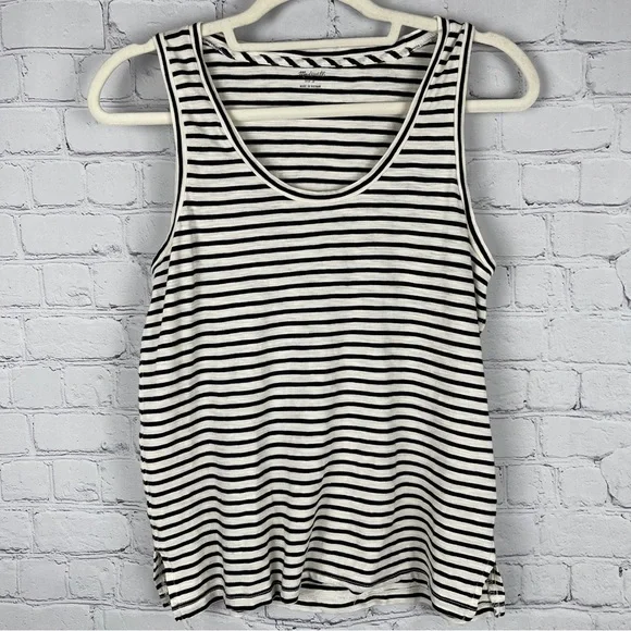 MADEWELL black & white striped cotton tank top, size S - Picture 1 of 12